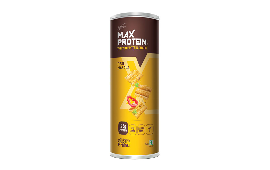 Ritebite Max Protein 7 Grain Protein Snack Desi Masala   Jar  150 grams
